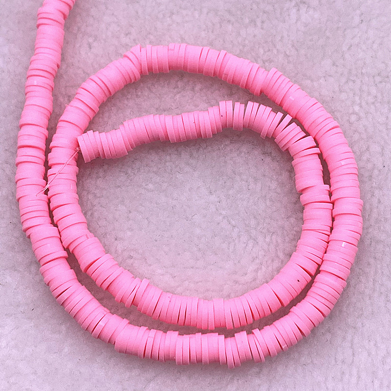 6mm Flat Round Handmade Polymer Clay Beads Spacers Loose Disc Bead for Jewelry Making Findings DIY