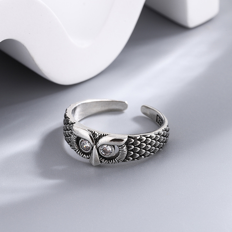 925 Sterling Silver Gufo Zircone Donna Anelli Matrimonio Gioielleria Raffinata Best Sellers 2022 Prodotti GaaBou Gioielli