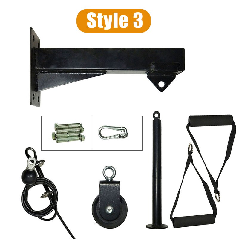 Gym Wall Mounted Fitness DIY Pulley Cable Machine Blaster Trainer With Pulley Attachments Biceps Triceps Workout Pull Down Rope: Style 3