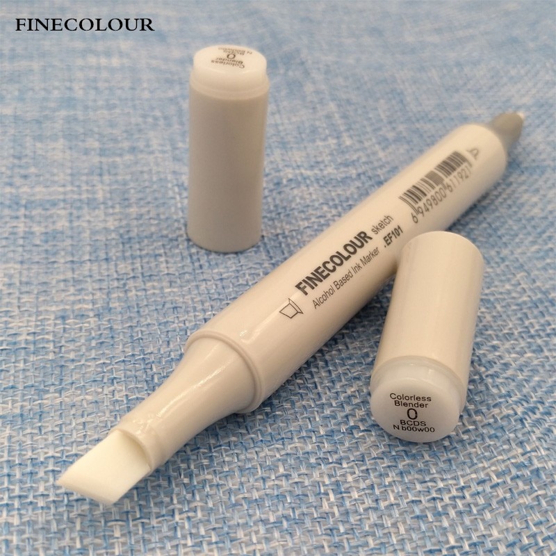 FINECOLOUR-rotuladores artísticos de doble punta, pincel de cromado a base de Alcohol, punta de 0 &#39;, mezclador, incoloro