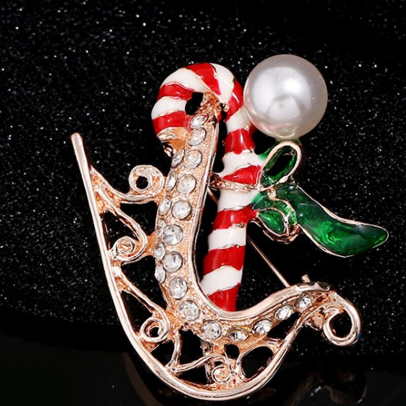 Christmas Brooch Pins - Santa Hat, Gloves, Bells, Socks, Candy - Enamel Lapel Pin Badge