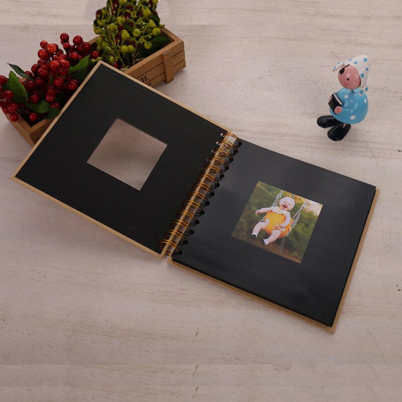 20 Pages Wedding/Baby DIY Photo Album Anniversary Scrapbook Blank Photo Album Cover Kraft Album For Photos For Kids Case Binding