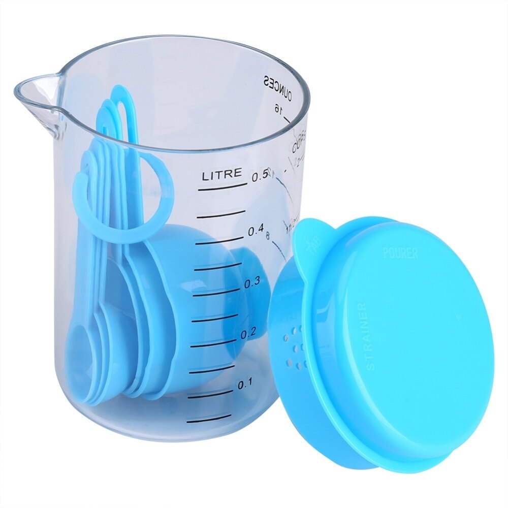 7 Stks/set Plastic Maatbeker Keuken Meetinstrumenten Lepels Sets Voor Keuken Bakken Koffie Afgestudeerd Lepels Maatbeker