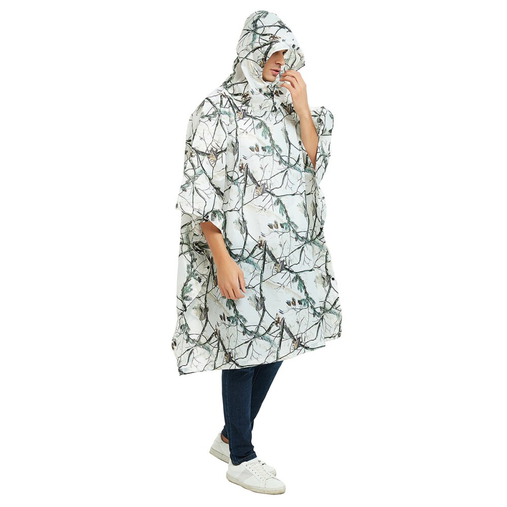 Wasserdichter, kapuzen-regenmantel in tarnfarben, multifunktionaler, undurchlässiger herren-regenponcho