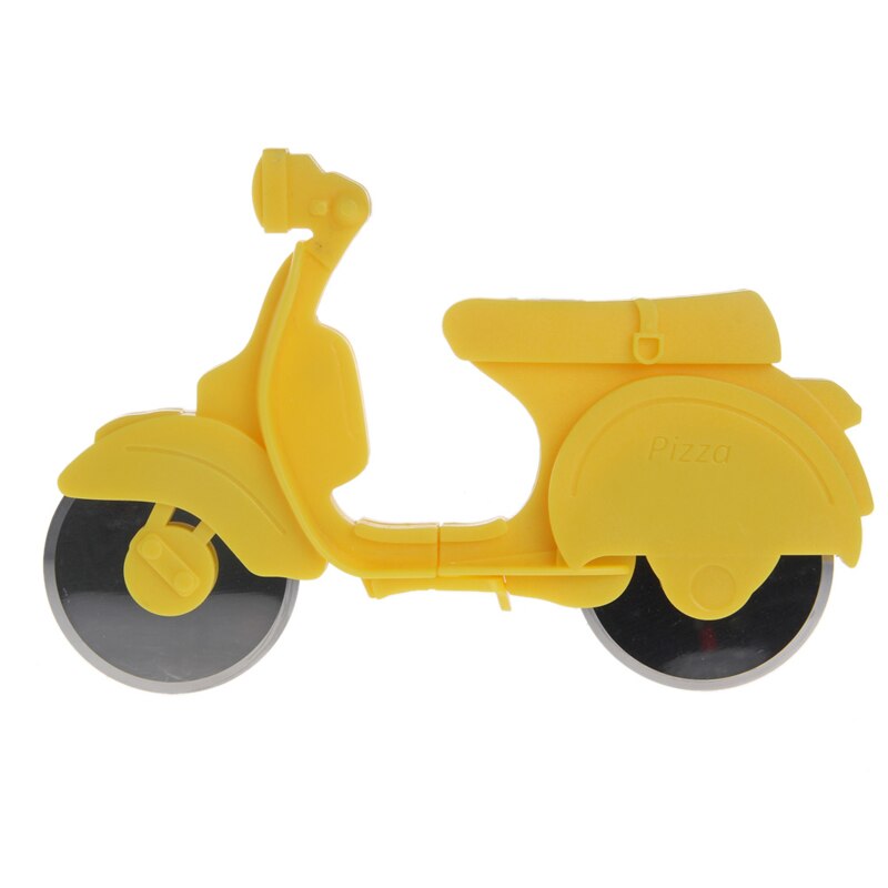Motorcycle Chopper Pizza Cutter Stainless Steel Dual Wheels Slicer Non-stick