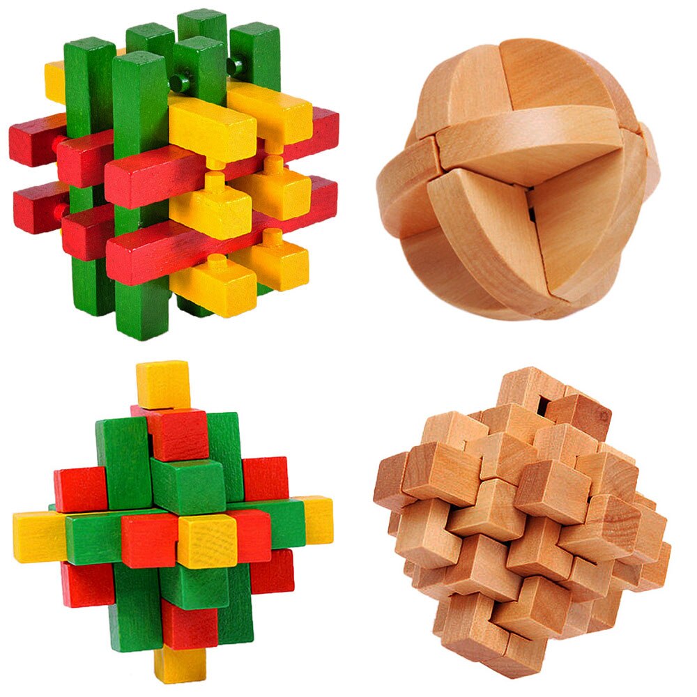 Rompecabezas de madera para niños, juguete de 27 tipos, 3D Kong, con cerradura china, tradicional, cubo intelectual clásico, juguete educativo