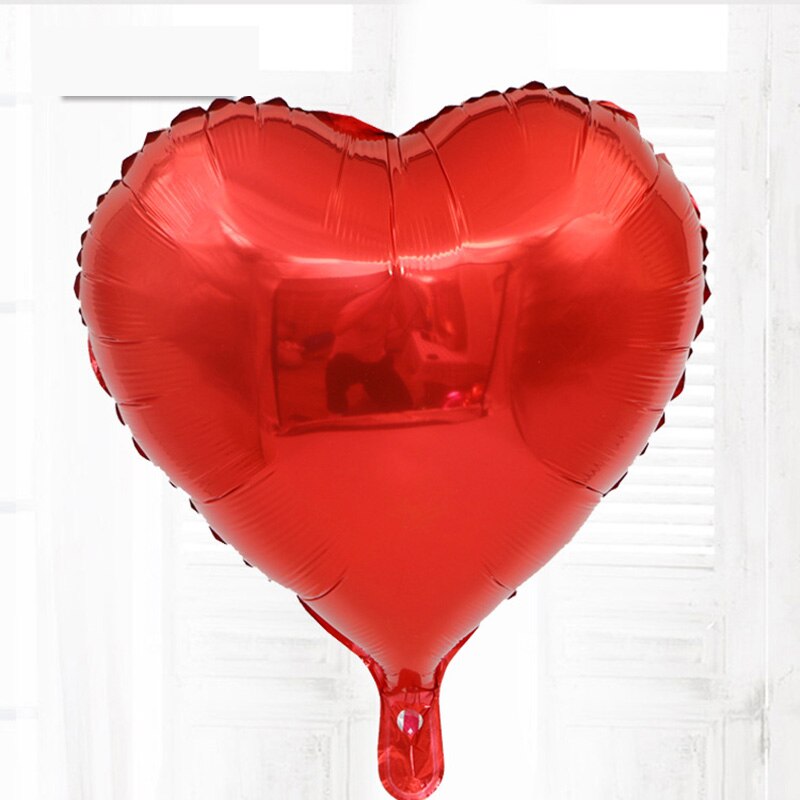 Globos románticos de boda de 18 pulgadas con forma de corazón, globo de aluminio, decoración boda inflable, de cumpleaños, globo de helio: RED