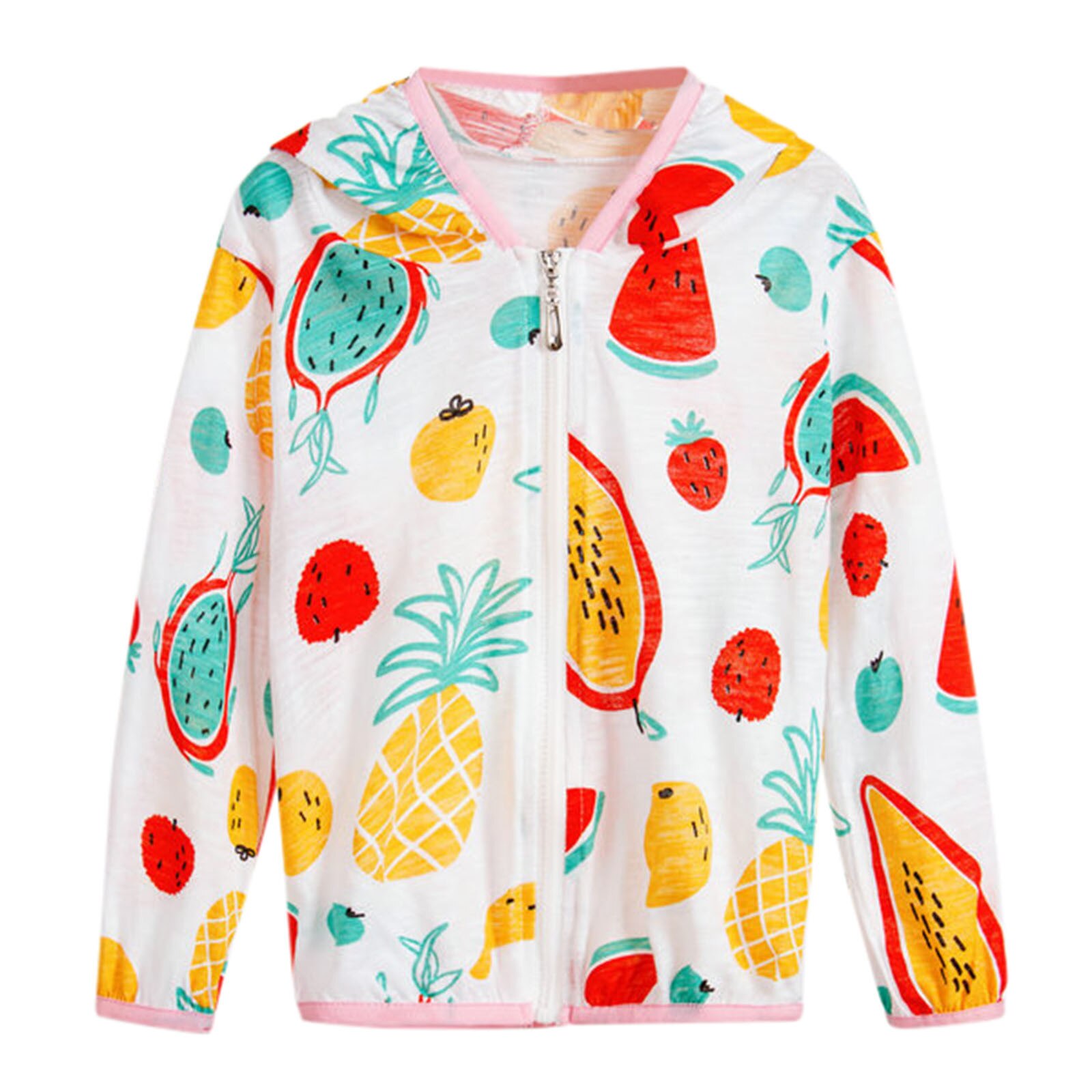Summer Style Toddler Kids Boys Girls Cartoon Sunscreen Jackets Hooded Outerwear Zipper Coats Vogue Sun Protection Clothing: A / 110
