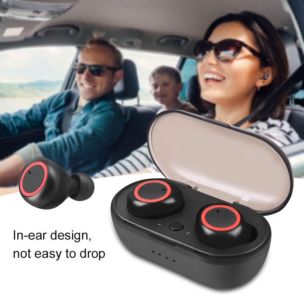 TWS Bluetooth 5.0 Auricolare Impermeabile di Sport Auricolari Vivavoce Auricolari Stereo Senza Fili Auricolare con Microfono per IOS Android Phone