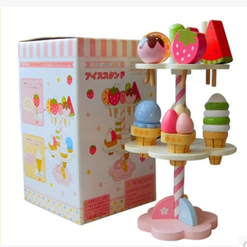 Geen Baby Kids Playhouse Speelgoed Simulatie Keuken Houten Keukengerei Ijs Stand