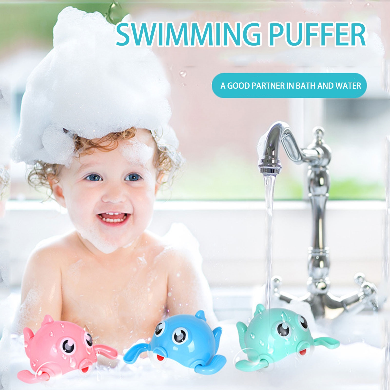 Baby Bathing Swimming Bath Pool Toys Cute Cartoon Dolphin WindUp Bath Toys Early Education Plzzle Bathing Clockwork Toys