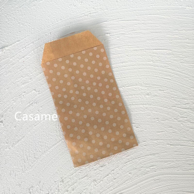 Sacs à bonbons biodégradables pour friandises, 100 pièces 8x15 cm, sacs en papier pour de fête, sac artisanal en papier imprimé à pois, sac de boulangerie, de mariage pour enfant: Brown dot