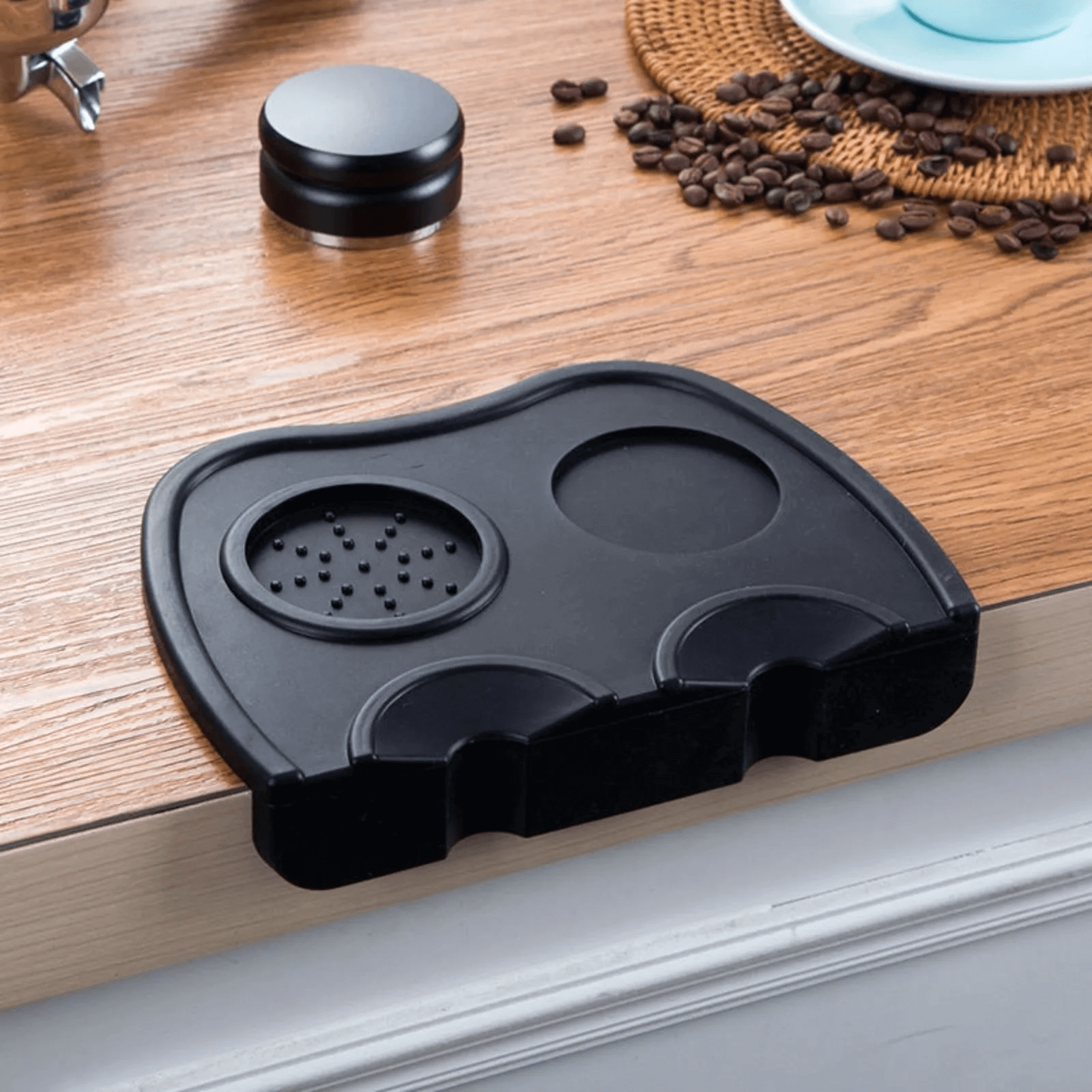Espressokaffe-stampermåtte silikone-stamperholder hjørnemåtte skridsikker stampermåtte barista-kaffeudstyr stampeværktøj