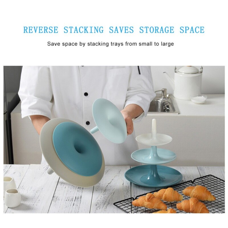 3-Tier Plastic Cake Stand Fruit Dessert Pastry Display Holder Serving Plate Platter For Party Wedding Home Decor