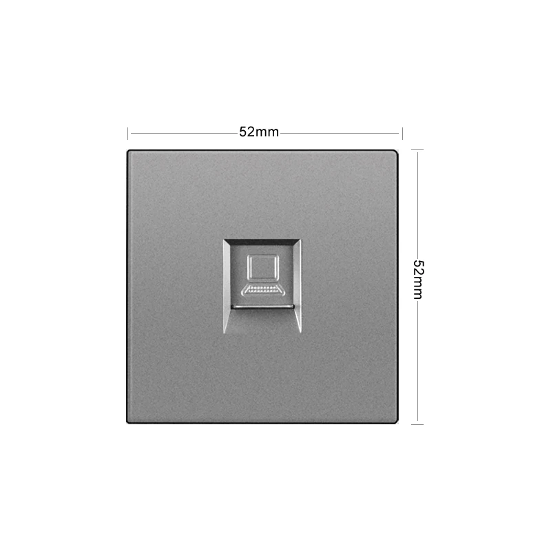 Novski wall mounted module DIY European standard gray crystal glass panel socket switch button function module combination