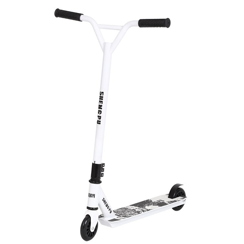 Luchtvaart Aluminium Twee Rondes Professionele Extreme Sport Scooter Freestyle Straat Surfen Kick Scooter Stunt Scooter: White