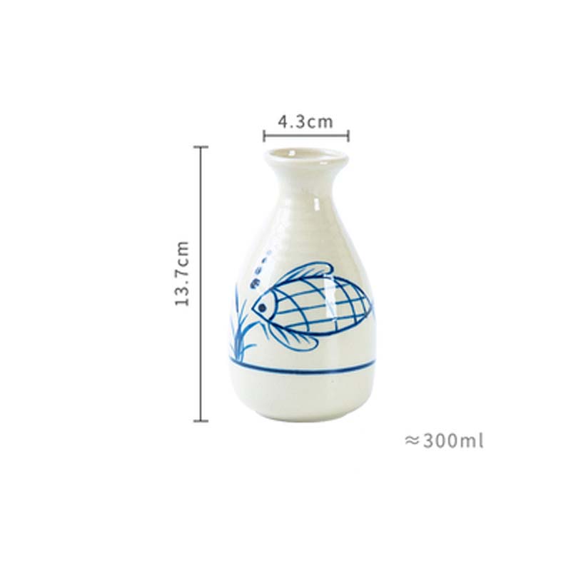 Japanese-style ceramic retro hip flask household shochu white wine rice wine sake pot wine vessel good-looking wine bot: E