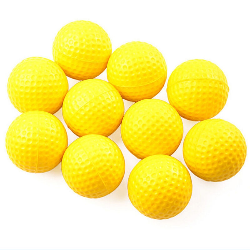 Pelota plástica de Golf de de 10 Uds., deportes al aire libre, pelotas de Golf elásticas suaves amarillas, pelotas de entrenamiento de práctica de Golf, Ayuda de entrenamiento