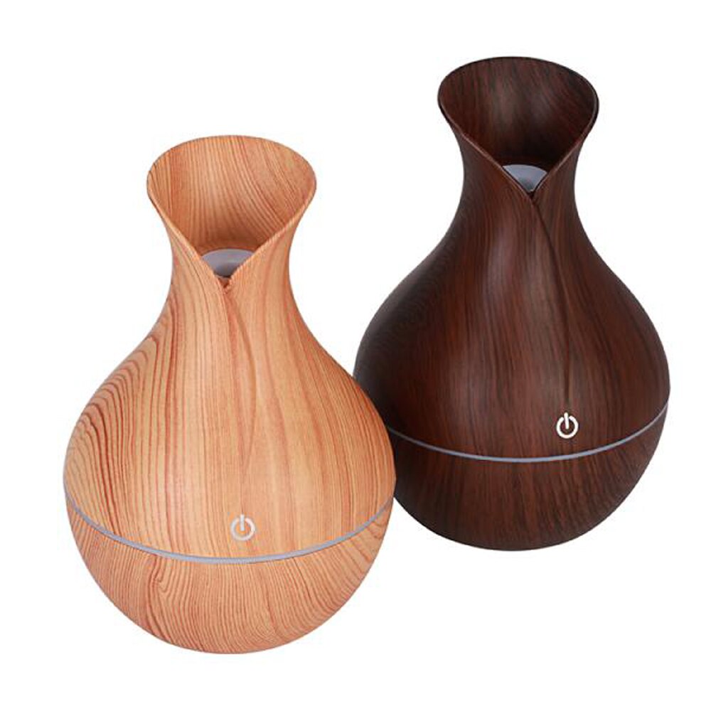 Colorful LED Light Electric Humidifier Aroma Oil Diffuser Ultrasonic Wood Grain Air Humidifier USB Mini Mist Maker for home