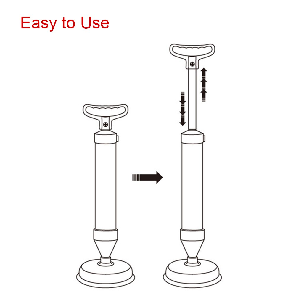 Handle Sink/Toilet Suction Plunger with Two Suckers High Pressure Bathroom Showeroom Bathtub Drain Buster Cleaner Tool