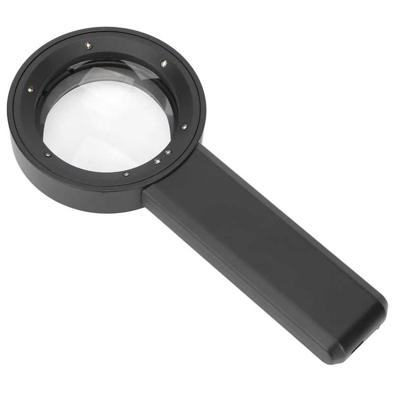 LED Magnifier ABS Acrylic Dual Lens Portable 20X Magnifying Glass Stylish for Manual Repair for Reading for Senior