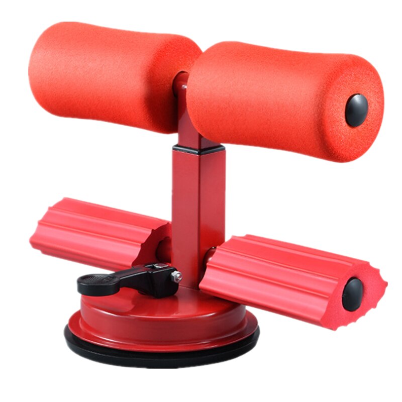 Adjustable Sit Up Bar Floor Assistant Exercise Equipment with Resistance band Home Gym Abdominals Core Workout Fitness Slimming: Red B
