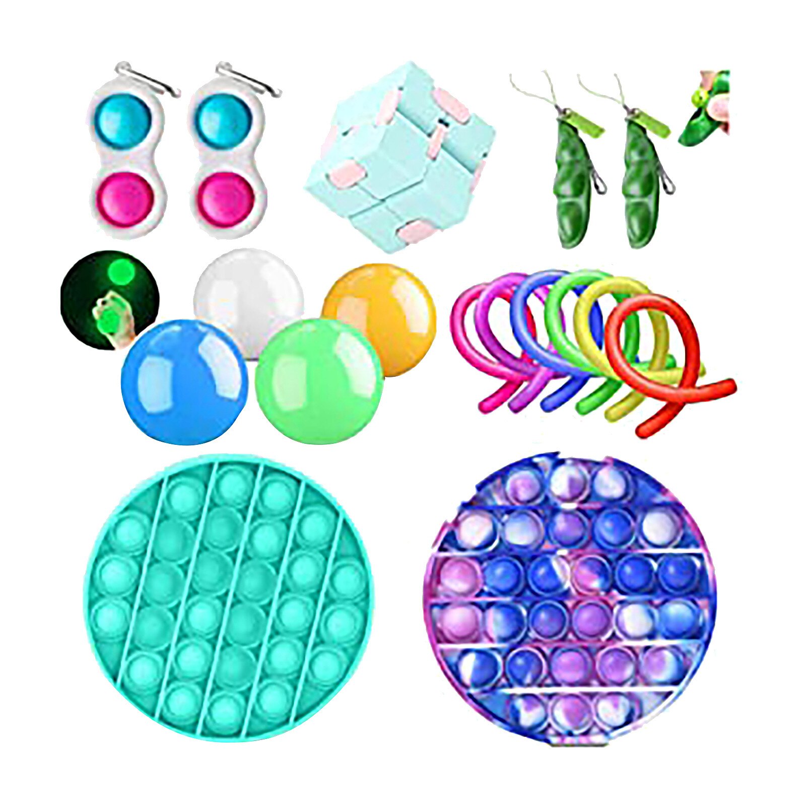 Hot Push Bubble Fidget giocattoli Stress divertente antistress pop Fidget Toy regalo Set antistress Push Bubble pop sensoriali per adulti: Default Title