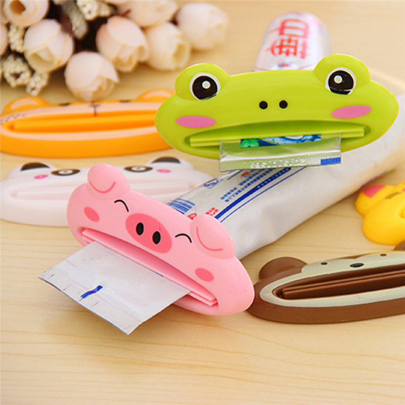 Dispensador de pasta de dientes de dibujos animados fácil, exprimidor de tubos para el hogar, soporte para laminación de pasta dental útil de plástico, accesorios para cocina y baño