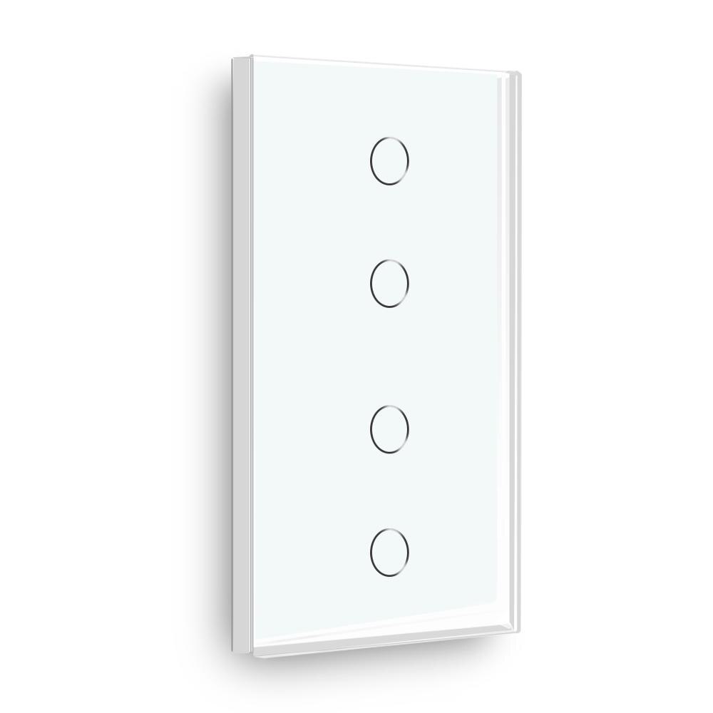 Bseed 4 Gang Touch Dimmer Switch 1 Way 157mm Light Dimmer Switch Crystal Class Panel Switch White Black Golden