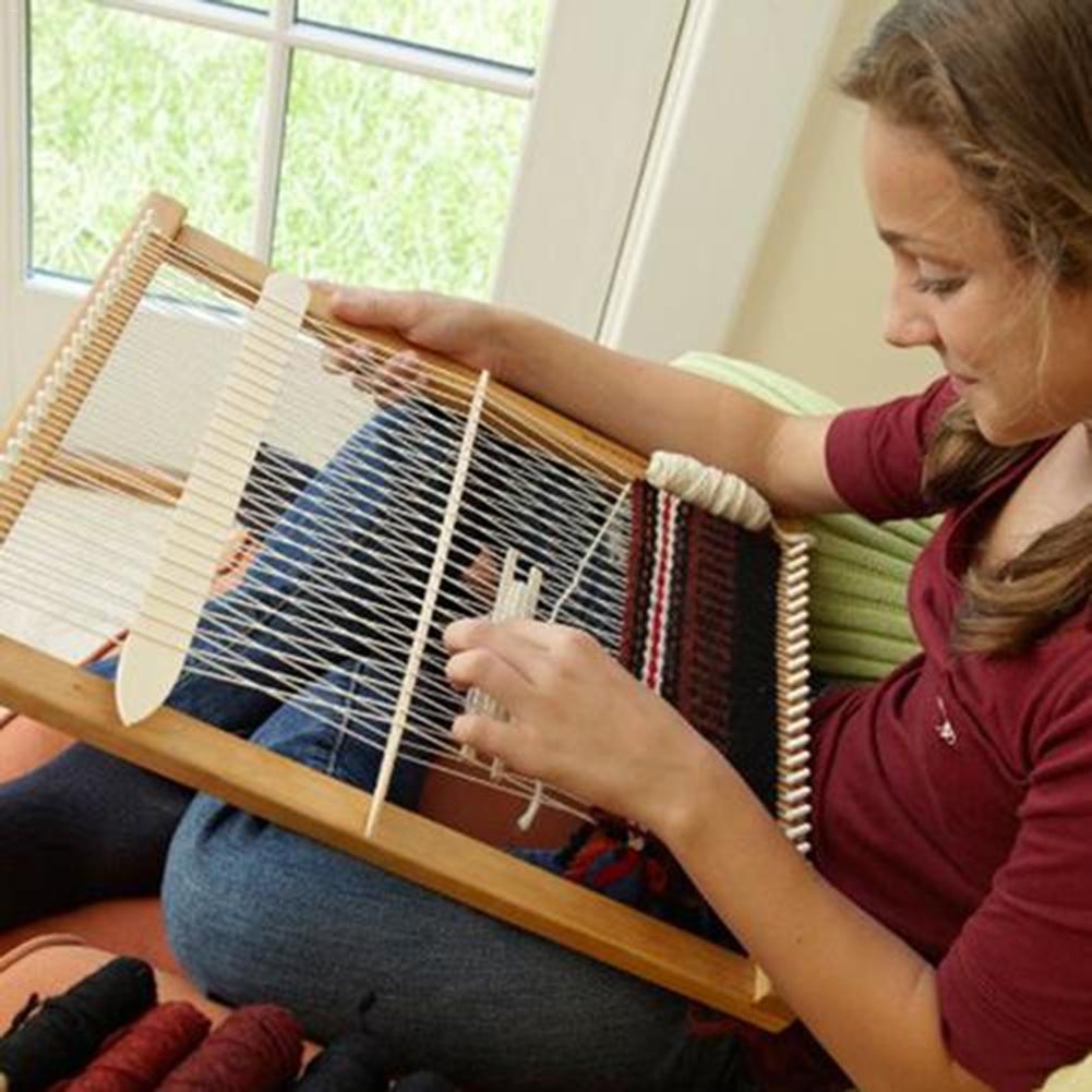 Wooden Loom Knitting Machine Weaving Loom Frame DIY Knitted Toys Wool Weaving Loom Handcraft Household Wooden Knitting Machine