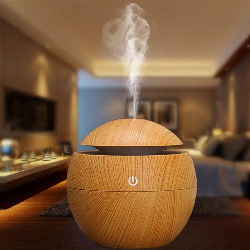 Wood Grain USB Air Humidifier Aroma Diffuser LED Night Light Electric Essential Oil Diffuser aromatherapy For Home Office