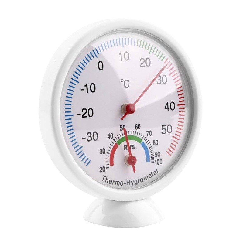 Mini Measuring Indoor Analog Temperature Humidity Meter Tester Round Clock-shaped Thermometer Hygrometer Testing Tool
