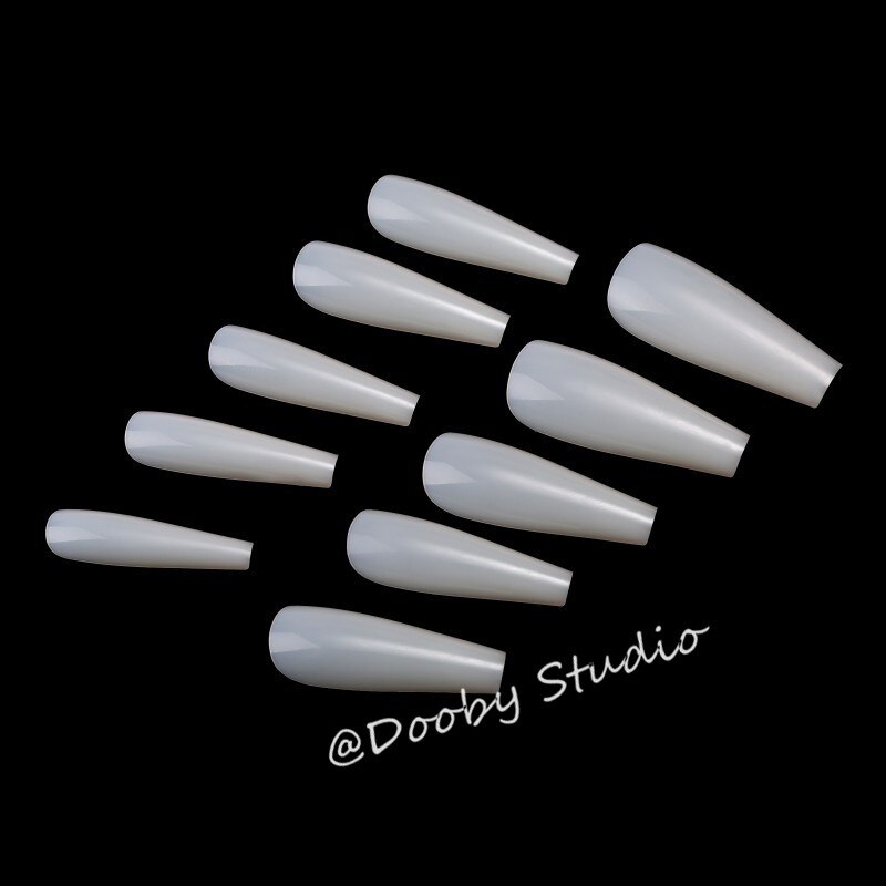 Faux-ongles blancs, demi-couverture en acrylique, style de manucure, style carré, pratique, 120 pièces: Nature-500pcs-P4-2