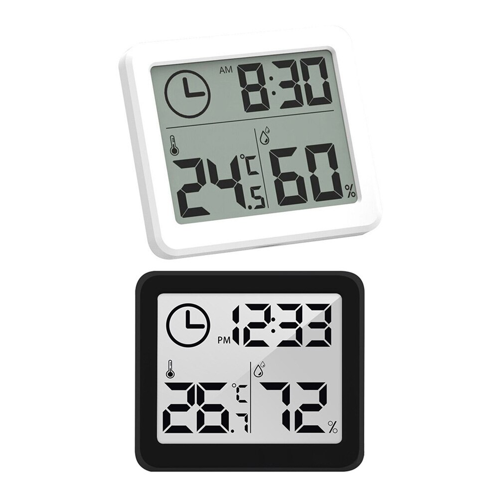 3.2inch LCD Screen Display Digital Thermometer Ultra Thin Hygrometer Automatic Electronic Humidity Monitor Alarm Clock