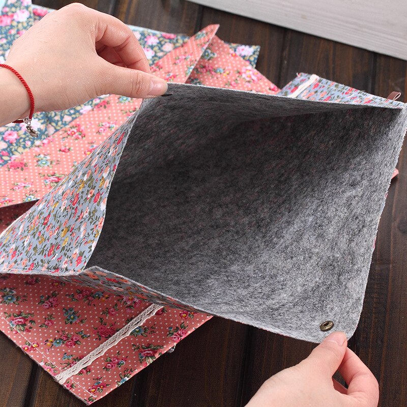 1 PC Documents File Bag Of Cute Floral A4 Cloth Art Press File Bag Folder Stationery School Office Escolar Papelaria