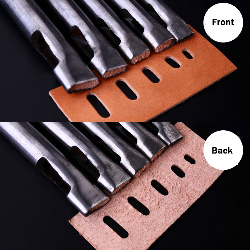 Oval Shape Leather Craft Hole Punch Set Punch Belt Watch Band for Leather Working Oblong Shape Punch