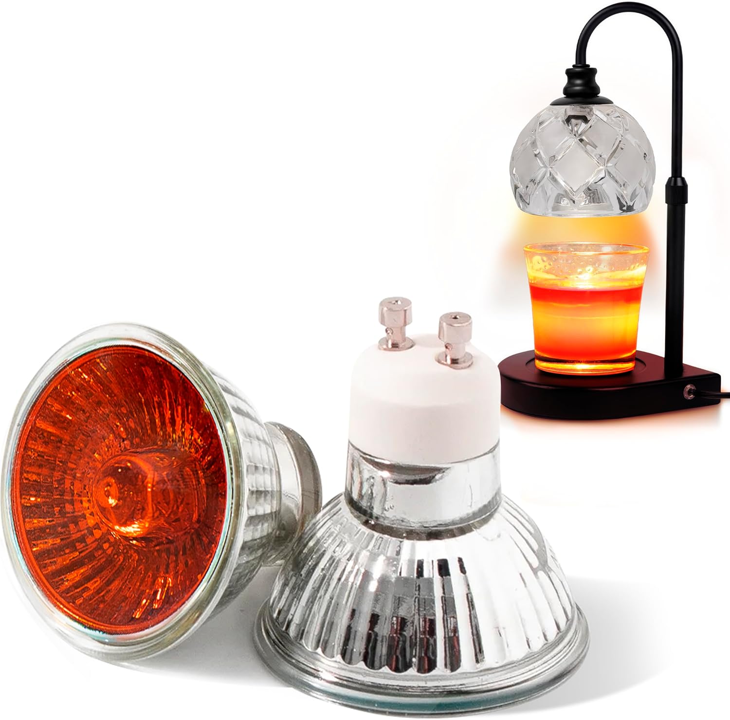 Lámpara de llama naranja 35W 50W 220V 230V GU10 ámbar regulable lámpara halógena bombilla foco cuarzo chimenea Somine Lampa