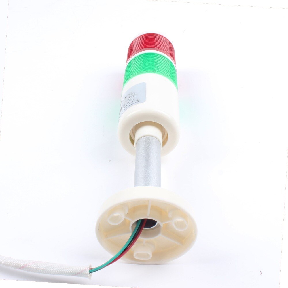 Lampe de pile de signalisation industrielle, 2 couleurs, lampe de sécurité, rouge, vert, LED, lampe en plastique blanc, 2 couches avec base