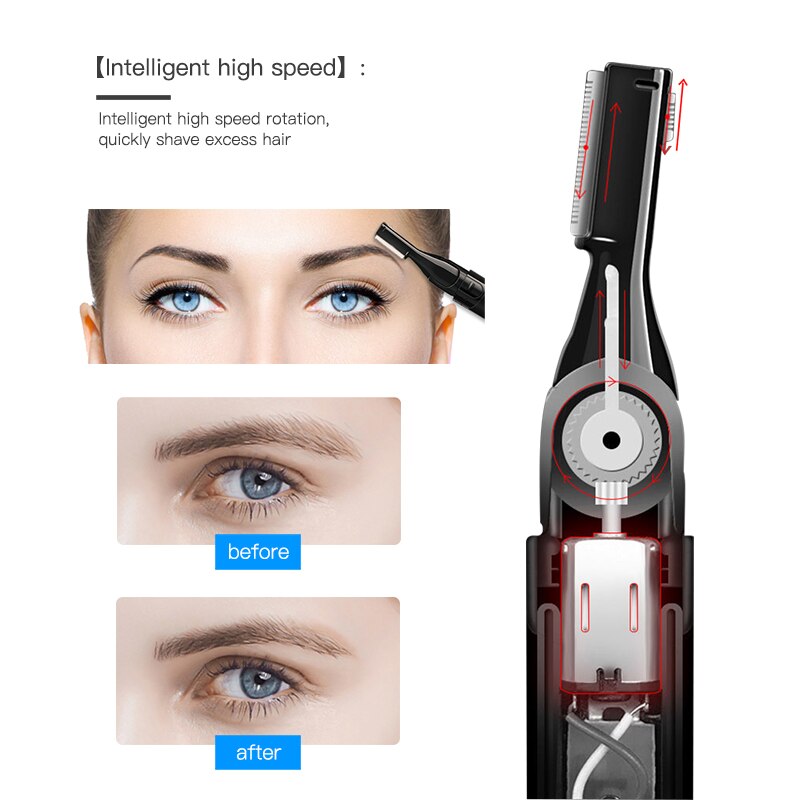 Smart Multifunctional Electric Eyebrow Trimmer Painless Mini Eye Brow Shaver Women Epilator Portable Razors Facial Hair Remover
