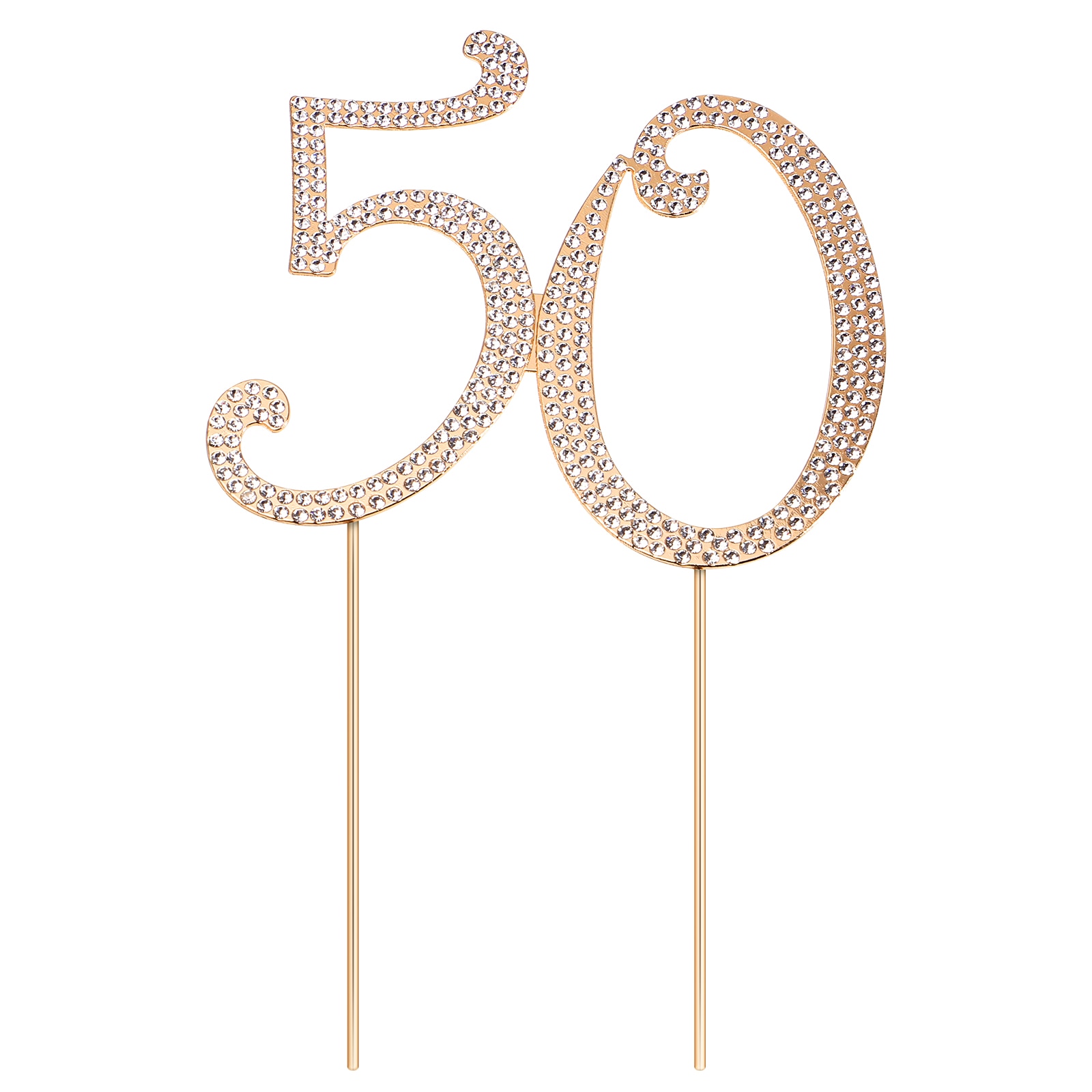 STOBOK 50 Cake Topper Bling Rhinestone 50th Birthday Party Cake Decoration for 50th Birthday Anniversary Party: Default Title