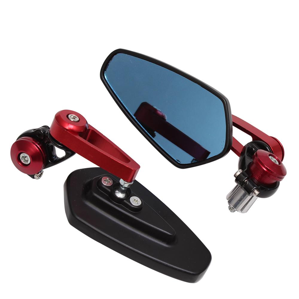 7/8" 22mm Universal Motorcycle Aluminum Rear View Black Handle Bar End Side Rearview Mirrors For Honda Cafe Racer