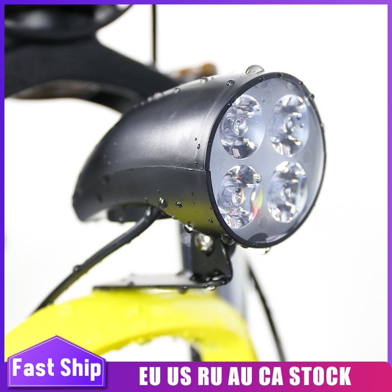 Bafang – lumière LED pour klaxon de vélo électrique, lampe torche étanche avec klaxon, phare avant 4W 36V 48V