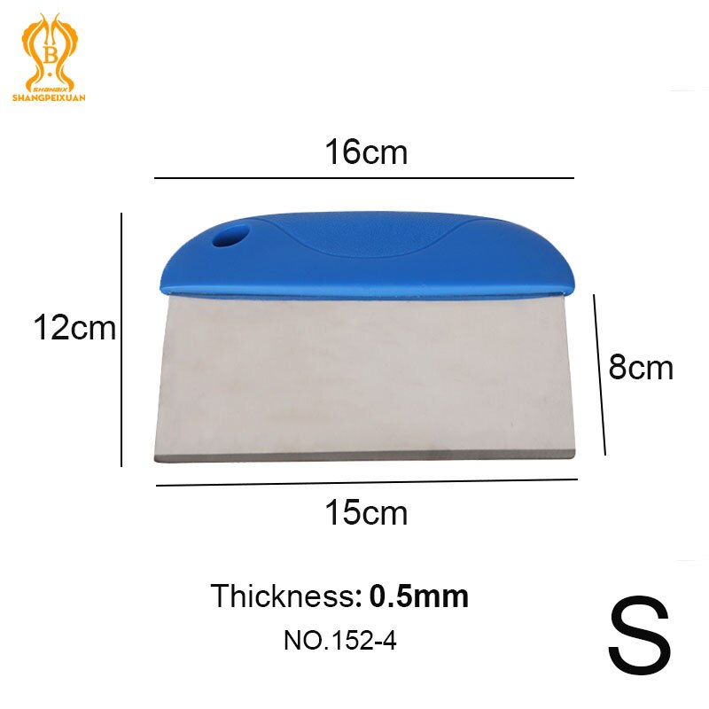 SHANGPEIXUAN Stainless Steel Pizza Cutter Portion Maker Food Scrapers Rubber Handle Cut Knife Dough Pastry Scrapers Chopper: Small Thick