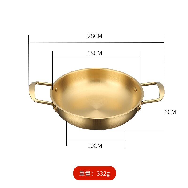 Ollas de Metal para cocina, Mini ollas coreanas de acero inoxidable, Conjunto de cerámica, utensilios de cocina para el hogar OC50MG: gold 18