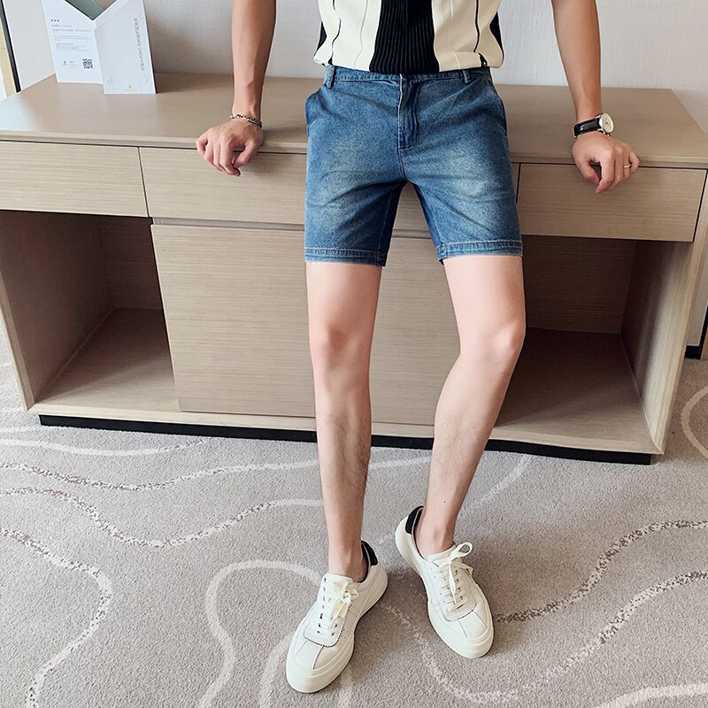 Sommer jeans shorts til mænd koreanske slim fit casual denim shorts mænd streetwear shorts homme all match 3xl