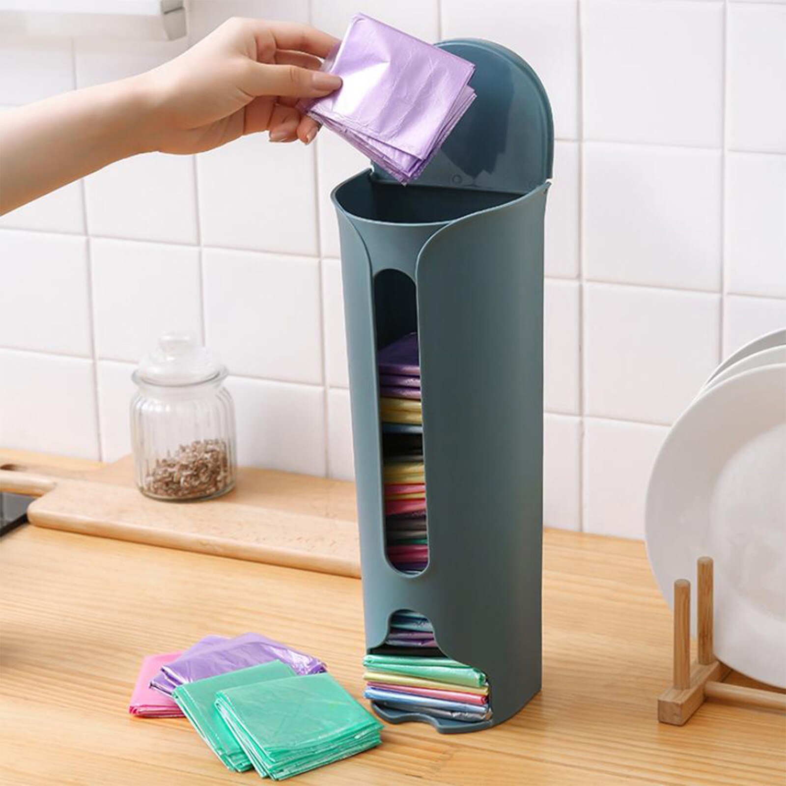 Trash Bag Storage Box Artifact Kitchen Plastic Sack Collector Wall-mounted Removable Convenient Case Household Cleaning Tools