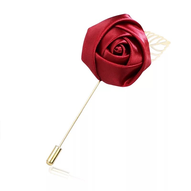 Mannen Pak Rose Bloem Broches Pins Canvas Stof Lint Stropdas 19 Kleuren Broche voor Vrouwen En Mannen Kleding accessoires: 4