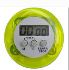 Round Mini Digital Kitchen Timer LCD Display Max 99 Minutes Min 59 Seconds Countdown Timer For Cooking Hour UP Alarm White Blue: green