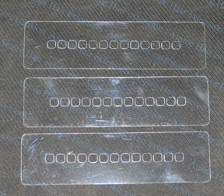 100pcs Rectangle hair shield disc(13hole)/Plastic heat fusion protector shield template for I tip hair extension