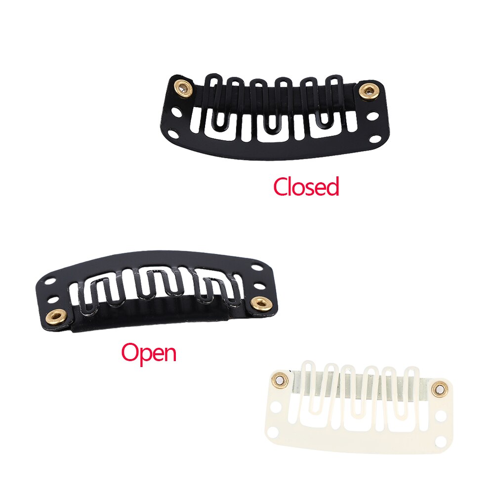 Extensión de pelucas de Metal en forma de U para mujer, pinzas de presión fijas, soporte de cola de caballo, horquillas, pasadores, accesorios para el cabello de 32/28/24mm, 20 Uds.